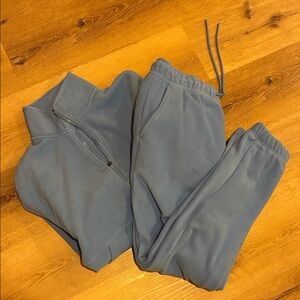💗Blue Xersion Zip-Up Jacket and Joggers Set women’s small cozy fleece track pant